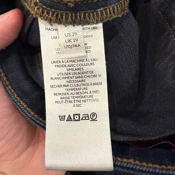 Pilcro Anthropologie The Icon Denim Jeans Womens 29 Blue High Rise Patch Pockets - Picture 9 of 10